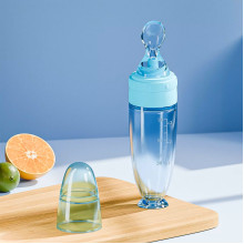 Бутылочка для кормления Премиум с ложкой (для прикорма) 90 мл Голубая