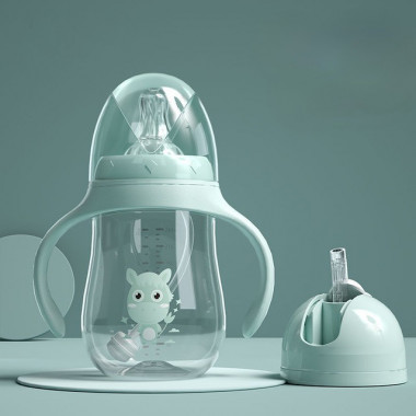 Бутылочка-поильник антиколиковая 2в1 Mommy Bag, Бирюзовая, 240 мл