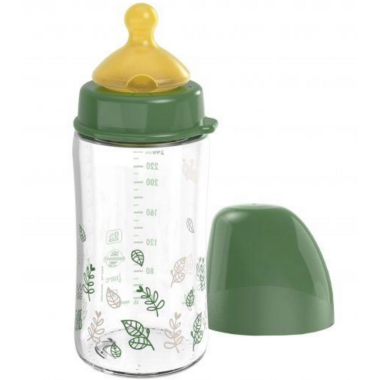 Бутылочка антиколиковая Nip GREEN “Вишенка”, Зеленая, латекс, 260 мл