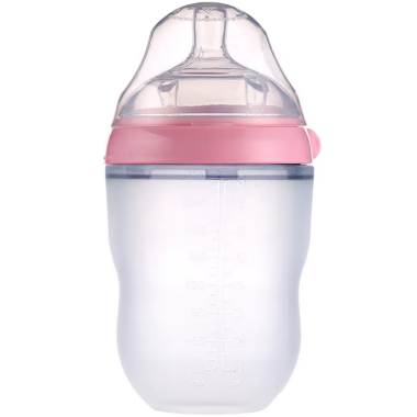 Бутылочка антиколиковая для кормления Mommy Bag силиконовая, Розовая, 250 мл