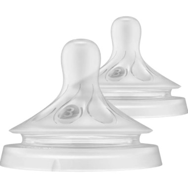 Соска силиконовая Philips AVENT Natural Природный поток, от 1 мес., медленный поток, 2 шт.