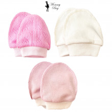 Рукавички-царапки набор 3 шт для девочки №1 Розовые р.56