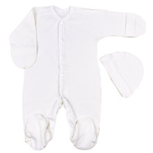 Человечек с шапочкой RoyalBaby Молочный (байка) р.56 (0-3 мес) Человечек с шапочкой RoyalBaby Молочный (байка) р.56 (0-3 мес)