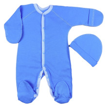 Человечек с шапочкой RoyalBaby Голубой (байка) р.56 (0-3 мес) Человечек с шапочкой RoyalBaby Голубой (байка) р.56 (0-3 мес)