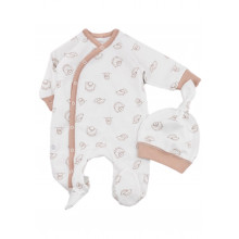 Человечек с шапочкой RoyalBaby Ежики (байка) р.56, 0-3 мес