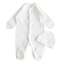 Человечек с шапочкой RoyalBaby Ажур Молочный с сердечками р.56, 0-3 мес