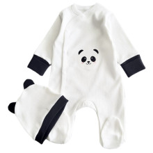 Человечек с шапочкой RoyalBaby Панда, молочно-черный (интерлок) р.56, 0-3 мес Человечек с шапочкой RoyalBaby Панда, молочно-черный (интерлок) р.56, 0-3 мес