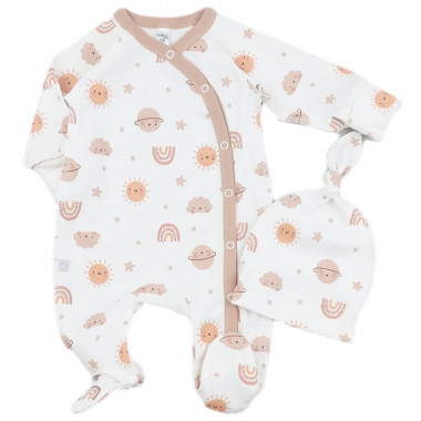 Человечек с шапочкой RoyalBaby Солнышко с облачками (интерлок) р.56