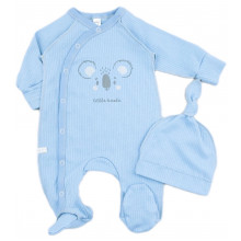 Человечек с шапочкой RoyalBaby Коала, голубой (интерлок) р.56 (0-3 мес)