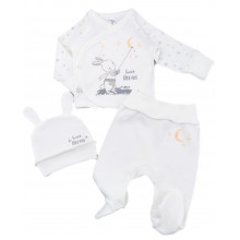 Комплект 3 ед. RoyalBaby Зайка и луна (интерлок) р.56 Комплект 3 ед. RoyalBaby Зайка и луна (интерлок) р.56