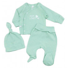 Комплект 3 ед. RoyalBaby Мятный "Mom Loves Me!" р.56, 0-3 мес