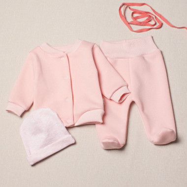 Комплект 3 ед. RoyalBaby Пудровый (трехнитка на флисе) р.56