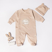 Человечек с шапочкой RoyalBaby Бежевый с хомячком (интерлок) р.62 Человечек с шапочкой RoyalBaby Бежевый с хомячком (интерлок) р.62