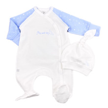 Человечек с шапочкой RoyalBaby Молочно-голубой My Sweet Star (байка) р.56, 0-3 мес Человечек с шапочкой RoyalBaby Молочно-голубой My Sweet Star (байка) р.56, 0-3 мес