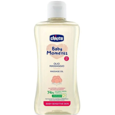 Масло для массажа Chicco Baby Moments для чувствительной кожи, 200 мл
