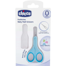 Детские ножницы с колпачком Chicco, голубые Детские ножницы с колпачком Chicco, голубые