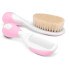 Щетка натуральная и расческа 0-12 месяцев Chicco, розовая