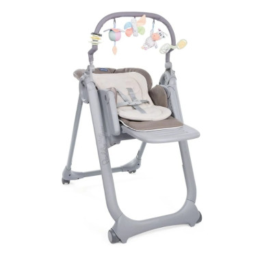 Стульчик для кормления Chicco Polly Magic Relax New, серо-бежевый