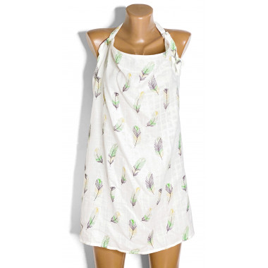 Накидка для кормления + сумочка-чехол №3 Перья