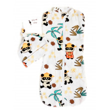Евро-пеленка кокон на молнии с шапочкой Японские Панды #21 Евро-пеленка кокон на молнии с шапочкой Японские Панды #21