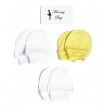 Рукавички-царапки набор 3 шт Унисекс №8 Лимонно-молочные р.56