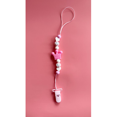 Держатель для пустышки Mommy Bag Корона розово-молочна