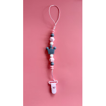 Держатель для пустышки Mommy Bag Корона серо-розовая Держатель для пустышки Mommy Bag Корона серо-розовая