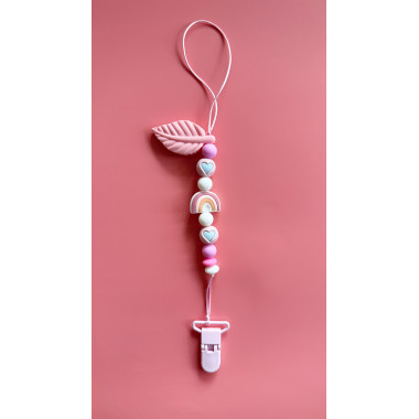 Держатель для пустышки Mommy Bag Радуга розовая