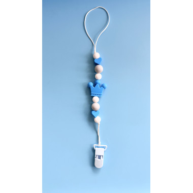 Держатель для пустышки Mommy Bag Корона голубовато-молочная