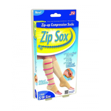 Гольфы компрессионные антиэмболические Zip Sox Бежевые S/M