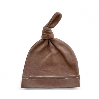 Шапочка Baby Body 0-6 мес Кофейная с узелком №25