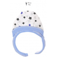 Шапочка-чепчик 0-3 мес Голубые звездочки №33