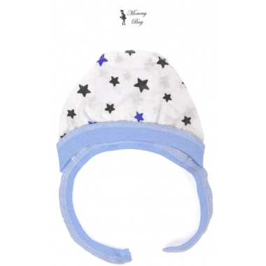 Шапочка-чепчик 0-3 мес Голубые звездочки №33