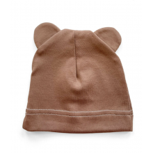 Шапочка Baby Body 0-6 мес Кофейная с ушками №18