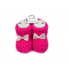 Пинетки-топики для новорожденных 0-12 мес Малиновые