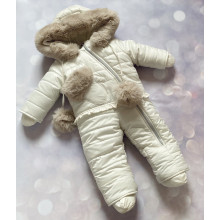 Комбинезон зимний (пуховый) RoyalBaby №7 Молочный с опушкой р.74, 9-12 мес Комбинезон зимний (пуховый) RoyalBaby №7 Молочный с опушкой р.74, 9-12 мес