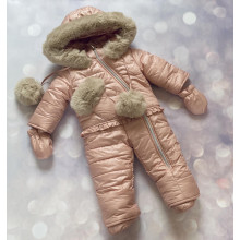 Комбинезон зимний (пуховый) RoyalBaby №8 Пудровый с опушкой р.68, 3-9 мес Комбинезон зимний (пуховый) RoyalBaby №8 Пудровый с опушкой р.68, 3-9 мес
