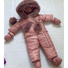 Комбинезон зимний (пуховый) RoyalBaby №9 Коралловый с опушкой р.68, 3-9 мес Комбинезон зимний (пуховый) RoyalBaby №9 Коралловый с опушкой р.68, 3-9 мес