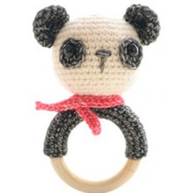  Грызунок-погремушка Панда Черно-белая 0+