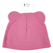 Шапочка Baby Body 0-6 мес Малиновая с ушками №37