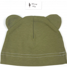 Шапочка Baby Body 0-6 мес Хаки с ушками №55