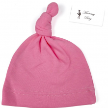 Шапочка RoyalBaby  0-6 мес Розовая с узелком №32