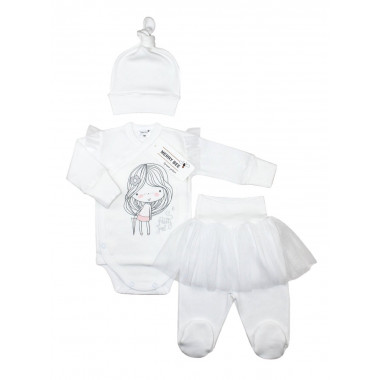 Комплект 3 ед. RoyalBaby Милашка с молочным фатином р.56, 0-3 мес