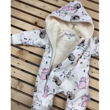 Комбинезон утепленный RoyalBaby Розовые котики р.74, 9-12 мес