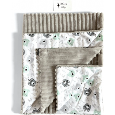 Плед с плюшем Мишки-индейцы №17