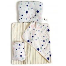 Набор в коляску 3в1 (простынь, плед, подушка) Звездочки №9