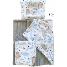 Набор в детскую коляску 3в1 (простынь, плед, подушка) Ежики и зайчики №19 Набор в детскую коляску 3в1 (простынь, плед, подушка) Ежики и зайчики №19