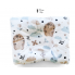 Набор в детскую коляску 3в1 (простынь, плед, подушка) Ежики и зайчики №19