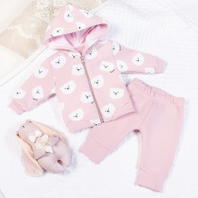 Комплект 2 ед. RoyalBaby Мишки розовые (трехнитка на флисе) р.68 - 3-9 мес