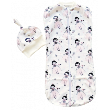 Евро-пеленка кокон на молнии с шапочкой Феи #17 Молочный